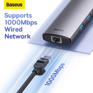 Baseus StarJoy 6-Port Type-C HUB Adapter - Gray - Image 5