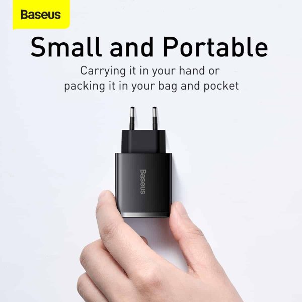 Baseus Compact Quick Charger 2U+C 30W - Black - Image 3