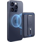 ESR Magnetic Wallet, Compatible with MagSafe Wallet, for iPhone Wallet with Secure-Grip Finger Loop, for iPhone 15/14/13/12 Series, Not for 13/12 Mini, 3-Card Holder, Vegan Leather - Dark Blue