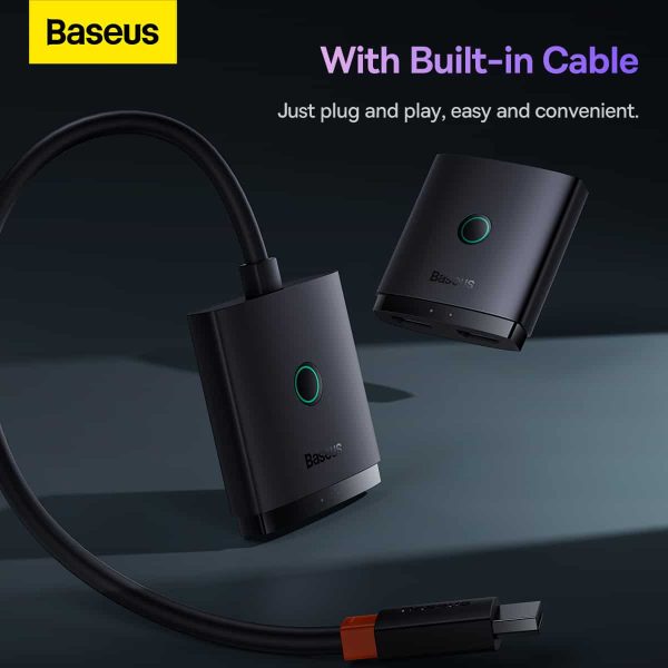 Baseus AirJoy Series 2-in-1 Bidirectional HDMI Switch - Black - Image 2