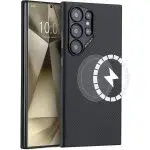Galaxy S24 Ultra PITAKA MagEZ Case 5 Aramid Fiber Case - Black / Grey Twill