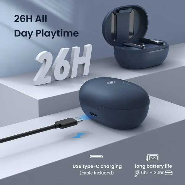 Haylou W1 True Wireless Earbuds - Blue - Image 5