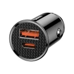 Baseus 30w Car Charger With USB + Type C Port - Black