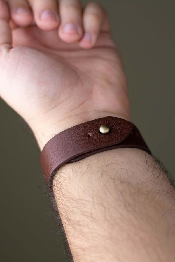 leather watchstraps waji's (45) brown Waji's Apple Watch Strap - Pure Leather Strap 49 mm / 46 mm / 45 mm / 44 mm / 42 mm - Brown - AMT-BRWN-AWS-02 - Image 3
