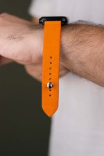 Waji's Apple Watch Strap - Pure Leather Strap 41 mm / 40 mm / 39 mm / 38 mm - Orange - AMT-ONG-AWS-01 - Image 3
