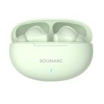 Sounarc Q1 Earbuds Wireless Bluetooth Earphone, 28 Hours of Playtime, Ergonomic Fit, Shaking Bass. Clear Call, Touch Control - Green