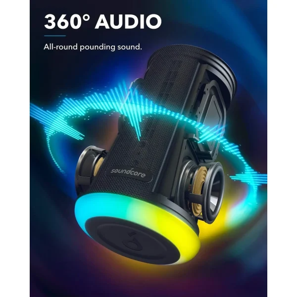 soundcore-2 Anker Soundcore Flare Mini Bluetooth Speaker - Purple - (A3167032) - Image 3