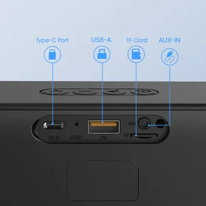SOUNARC P2 IPX5 Bluetooth Speaker with Bluetooth 5.3, 10W Stereo Sound, Upto 15 Hours of Playtime - Black - Image 6