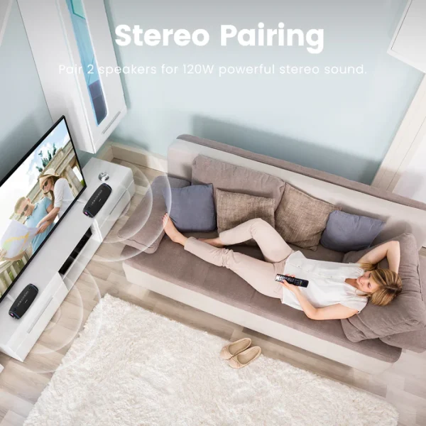 11_73ad4cab-fb03-4cd9-bbf7-cecd581b2e6a Sounarc R2 60W Extreme Bass Portable Speaker with Bluetooth 5.3, IPX6 Waterproof & Stereo Pairing – Blue - Image 5