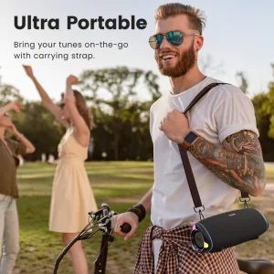 Sounarc R2 60W Extreme Bass Portable Speaker with Bluetooth 5.3, IPX6 Waterproof & Stereo Pairing - Black - Image 4