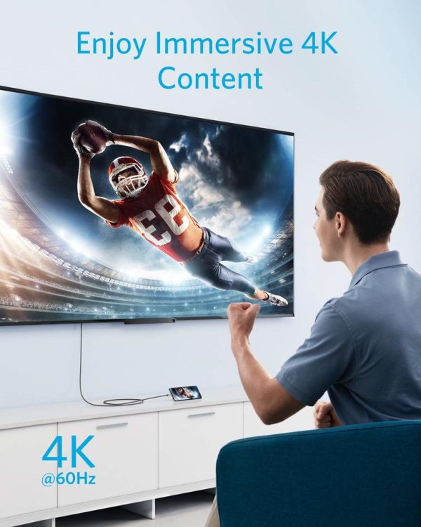 Anker 311 USB-C to HDMI Braided Cable - 1.8M - Black - A8730H11 - Image 6