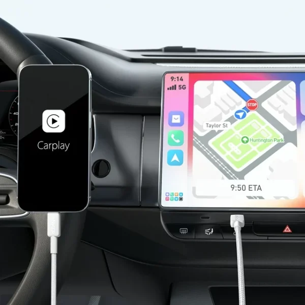 Anker 322 USB-C to Lightning Connector Braided Cable - 6ft - White - A81B6H21 - Image 2