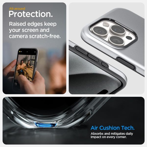 Apple iPhone 15 Pro Max Style Armor MFit Case by Spigen - Classic Silver - ACS06613 - Image 4