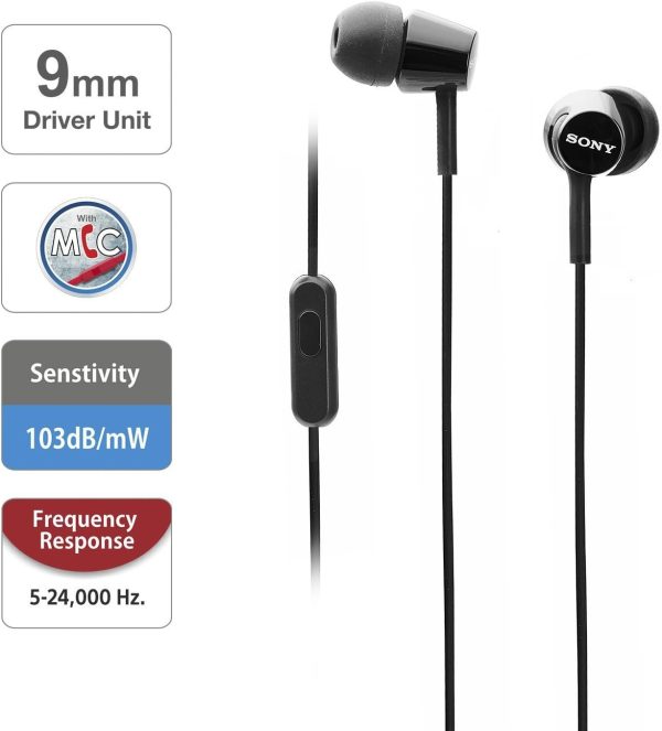 615nAhmMDhL._AC_SL1500_ Sony MDR-EX155AP In-Ear Earbud Headphones with Mic - Black - INOVI - Image 5