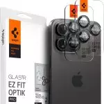 Apple iPhone 16 Pro Max /16 Pro / 15 Pro Max / 15 Pro / 14 Pro Max / 14 Pro Camera Lens Protector GlasTR EZ Fit Optik Pro by Spigen - AGL05205 - Black Titanium - 2 PACK
