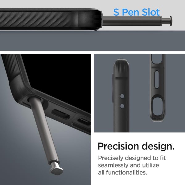 Galaxy S24 Ultra Rugged Armor Case By Spigen - ACS07286 - Matte Black - Image 3