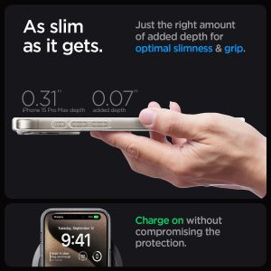 Apple iPhone 15 Pro Ultra MagFit Case by Spigen - ACS07216 - Zero One Natural Titanium - Image 3