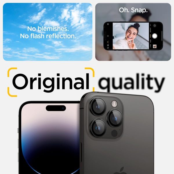 61ZKpZSsfPL._AC_SL1200_ Apple iPhone 16 Pro Max /16 Pro / 15 Pro Max / 15 Pro / 14 Pro Max / 14 Pro Camera Lens Protector GlasTR EZ Fit Optik Pro by Spigen - AGL05205 - Black Titanium - 2 PACK - Image 3