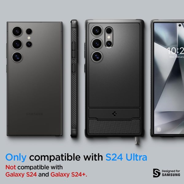 Galaxy S24 Ultra Rugged Armor Case By Spigen - ACS07286 - Matte Black - Image 7