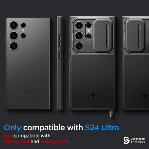 61qJDR5sfoL._AC_SL1200_ Galaxy S24 Ultra Optik Armor Case By Spigen - ACS07313 - Black - Image 7