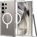 Ultra Hybrid Metal Ring MagFit Designed for Galaxy S24 Ultra Case - ACS07297 - White