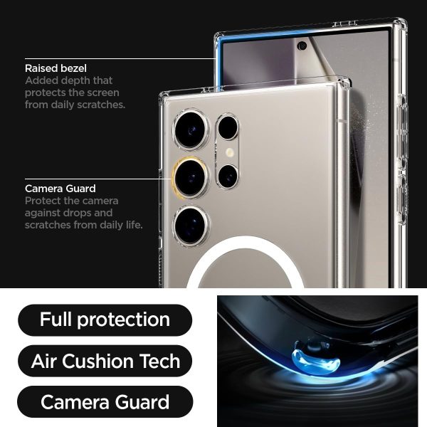61v8s-LUgSL._AC_SL1200_ Ultra Hybrid Metal Ring MagFit Designed for Galaxy S24 Ultra Case - ACS07297 - White - Image 4