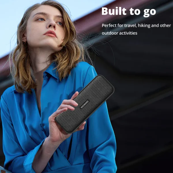 SOUNARC P2 IPX5 Bluetooth Speaker with Bluetooth 5.3, 10W Stereo Sound, Upto 15 Hours of Playtime - Black - Image 8