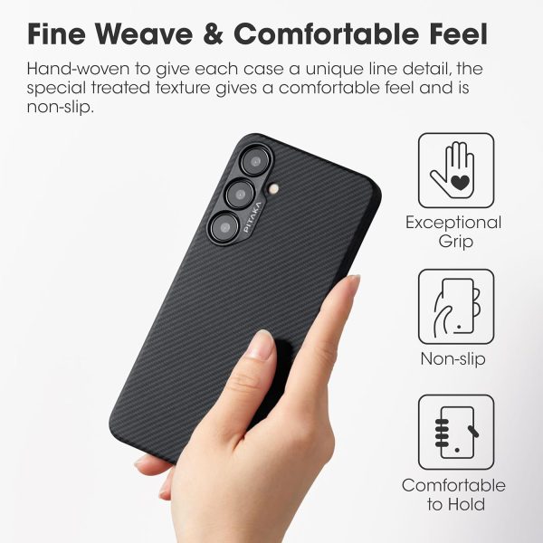 Galaxy S24 PITAKA MagEZ Case 5 Aramid Fiber Case - Black / Grey Twill - Image 6