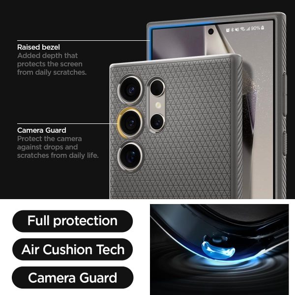 Galaxy S24 Ultra Liquid Air Case By Spigen - ACS07448 - Marble Gray - Image 4