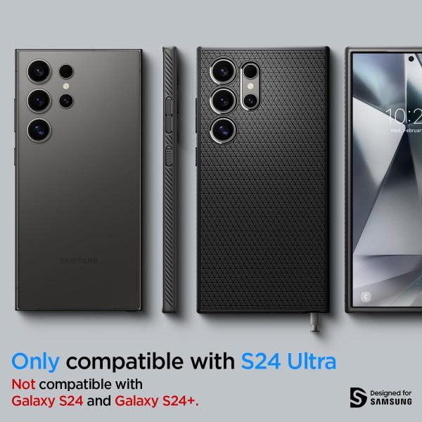 Galaxy S24 Ultra Liquid Air Case By Spigen - ACS07287 - Matte Black - Image 7