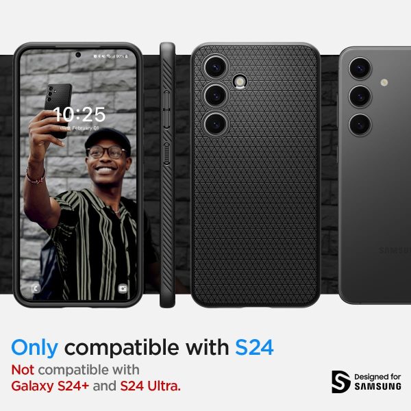 Galaxy S24 Liquid Air Case By Spigen - ACS07347 - Matte Black - Image 7