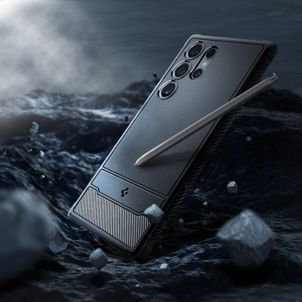 Galaxy S24 Ultra Rugged Armor Case By Spigen - ACS07286 - Matte Black - Image 6