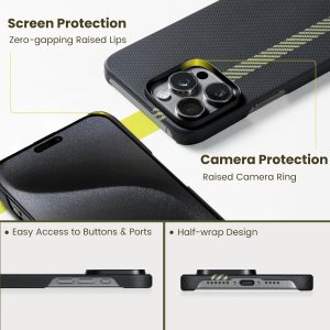 iPhone 15 Pro Max PITAKA MagEZ Case 5 made with Aramid Fiber - Break The Line - Image 5