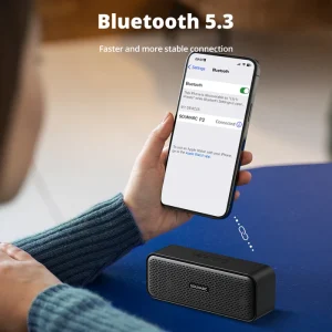 SOUNARC P2 IPX5 Bluetooth Speaker with Bluetooth 5.3, 10W Stereo Sound, Upto 15 Hours of Playtime - Black - Image 9