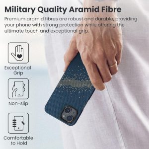 iPhone 15 PITAKA StarPeak MagEZ Case 4 made with Aramid Fiber - Milky Way Galaxy - Image 7