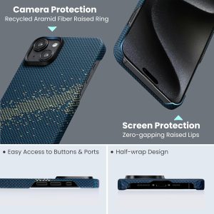 iPhone 15 PITAKA StarPeak MagEZ Case 4 made with Aramid Fiber - Milky Way Galaxy - Image 3