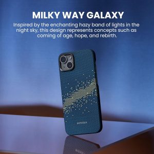 iPhone 15 PITAKA StarPeak MagEZ Case 4 made with Aramid Fiber - Milky Way Galaxy - Image 8
