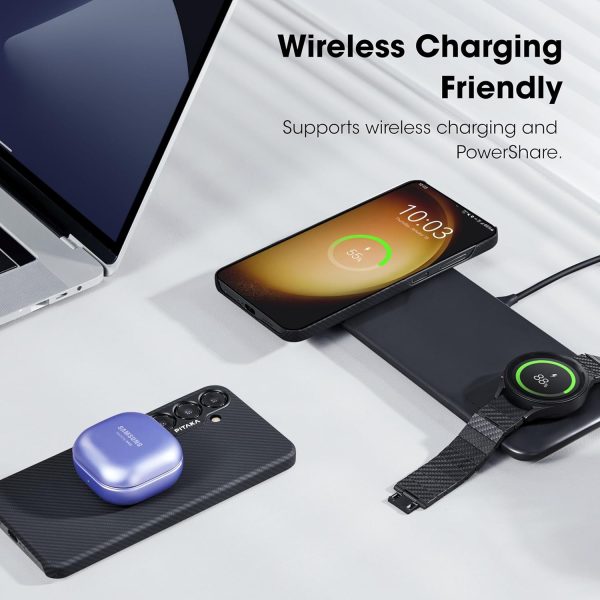 Galaxy S24 PITAKA MagEZ Case 5 Aramid Fiber Case - Black / Grey Twill - Image 4