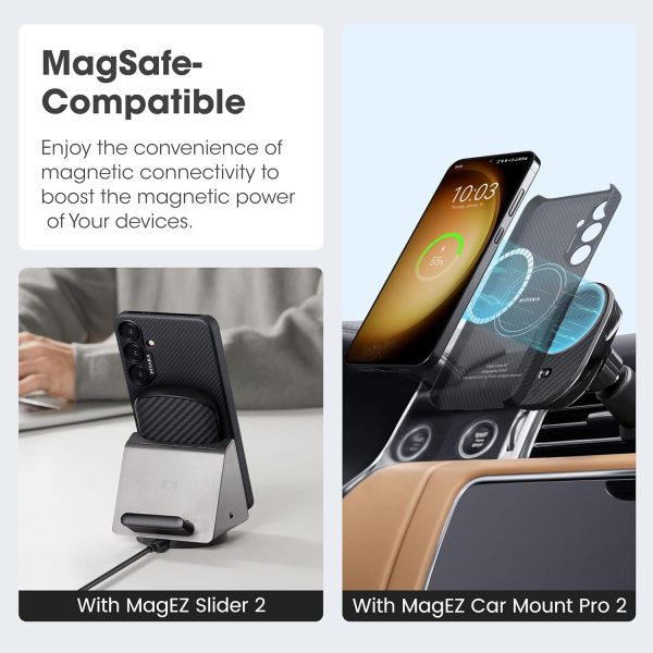 Galaxy S24 PITAKA MagEZ Case 5 Aramid Fiber Case - Black / Grey Twill - Image 2