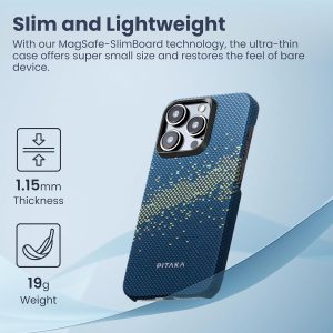 iPhone 15 PITAKA StarPeak MagEZ Case 4 made with Aramid Fiber - Milky Way Galaxy - Image 5