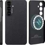 Galaxy S24 PITAKA MagEZ Case 5 Aramid Fiber Case - Black / Grey Twill
