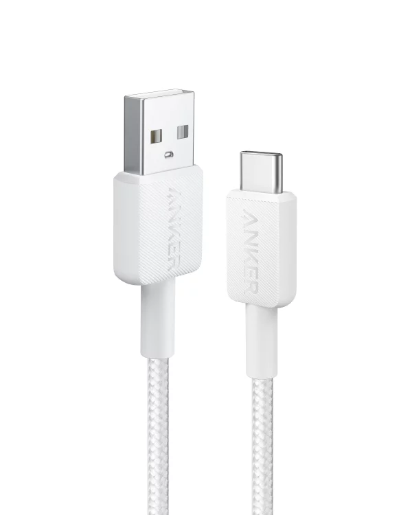 Anker 322 USB - A To USB - C Braided Cable - 3ft - White- A81H5P21 - BIS - Image 1