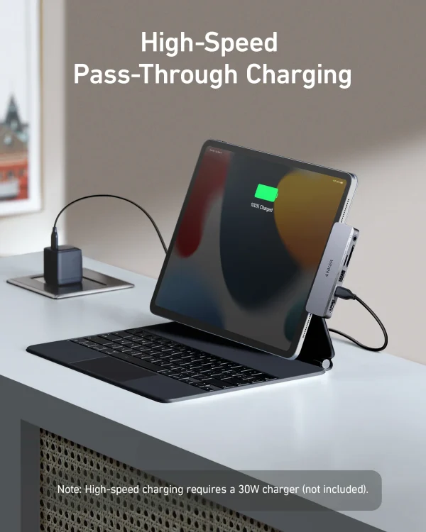 Anker 541 USB-C Hub 6-in-1 for iPad - Black - A8363HA1 - Image 2