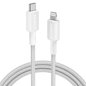 Anker 322 USB-C to Lightning Connector Braided Cable - 6ft - White - A81B6H21