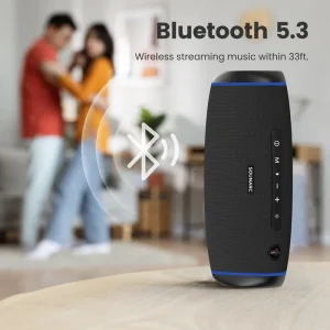 Sounarc R1 40W Portable Outdoor Speaker with Bluetooth 5.3, IPX6 Waterproof, Stereo Pairing & more - Black - Image 4
