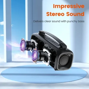 SOUNARC P3 Bluetooth Portable Speaker with 16W Stereo Sound, Various LED Modes, 7 Hours of Playtime - Green - Image 9