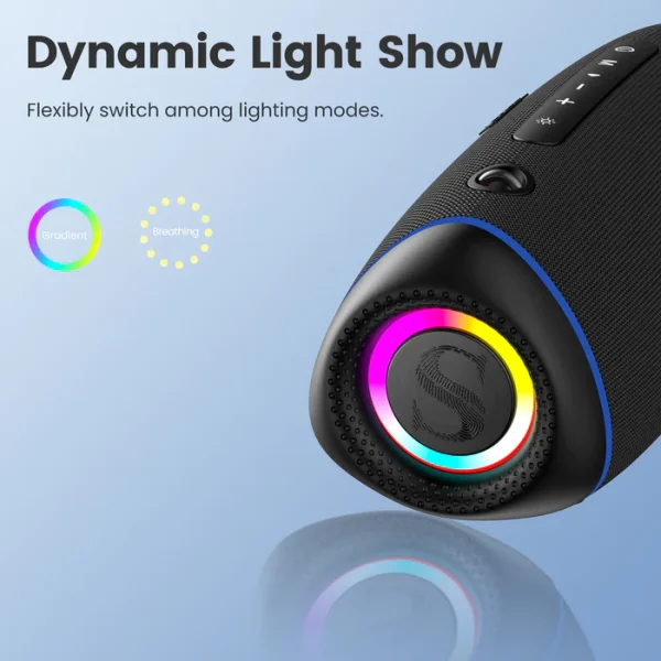 Light_c6921098-c8bf-49ab-afde-90cb343c4860 Sounarc R1 40W Portable Outdoor Speaker with Bluetooth 5.3, IPX6 Waterproof, Stereo Pairing & more - Black - Image 10