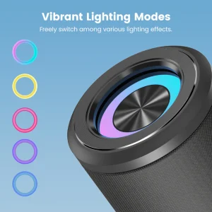 Sounarc P4 20W Portable Cylindrical Speaker with 20W Stereo Sound, Various Lightning Model, 3000 man Battery & more - Black - Image 11