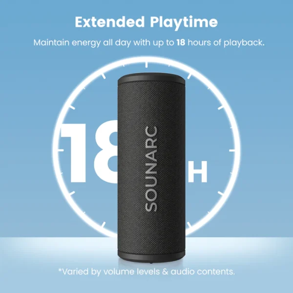 Playtime Sounarc P4 20W Portable Cylindrical Speaker with 20W Stereo Sound, Various Lightning Model, 3000 man Battery & more - Black - Image 6