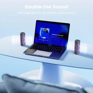 Sounarc P4 20W Portable Cylindrical Speaker with 20W Stereo Sound, Various Lightning Model, 3000 man Battery & more - Black - Image 9
